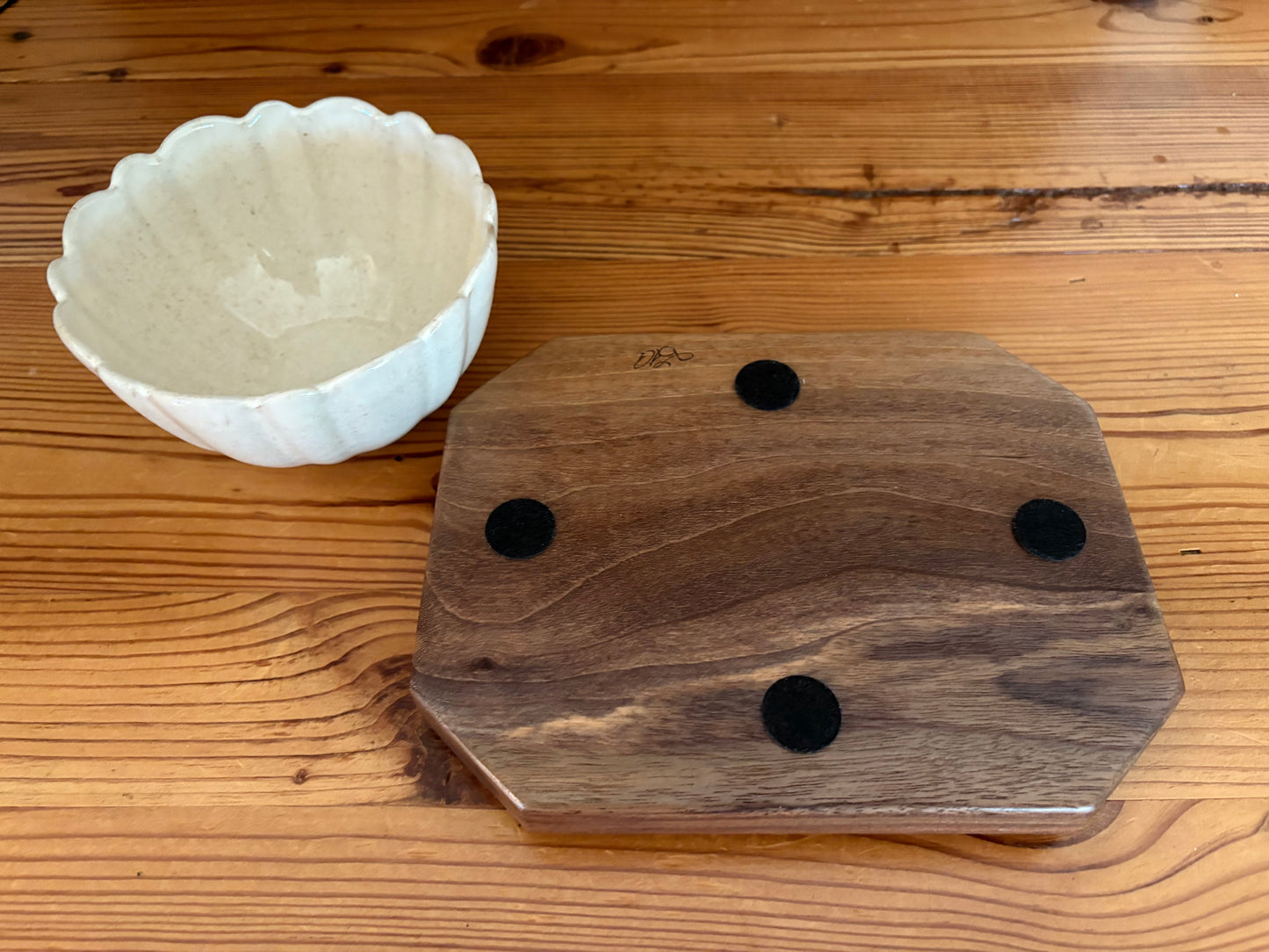 Snack Server - Walnut Base & Dish