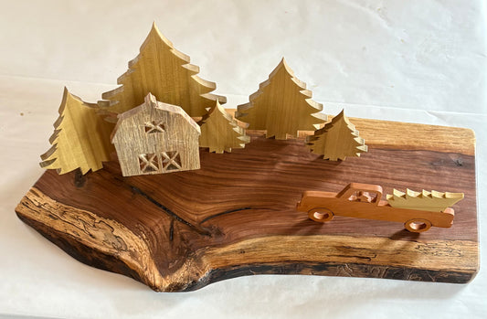 Christmas Scene - Truck & Barn